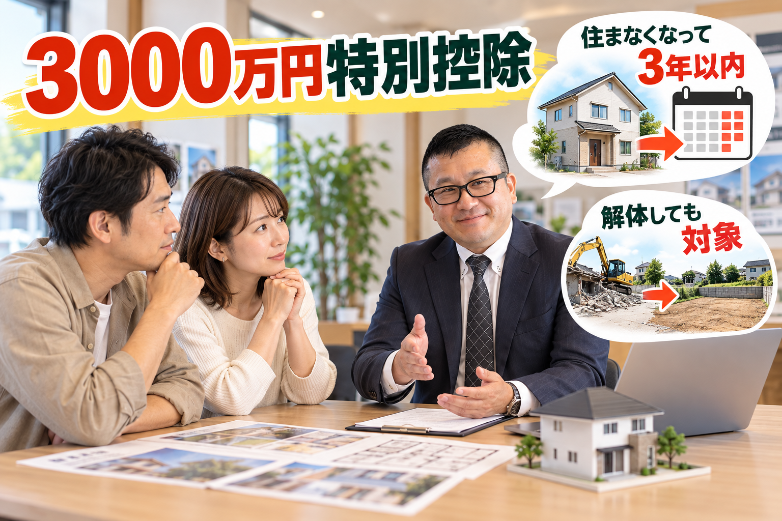 マイホーム売却で税金が最大3,000万円控除？住まなくなった家や解体後の土地も対象になる？